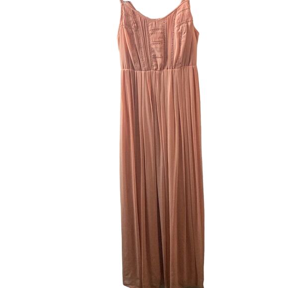 torrid Dresses & Skirts - Torrid Blush Pleat & Eyelet Chiffon Maxi Dress Size 00